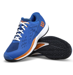 Детские теннисные кроссовки Wilson Rush Pro Ace Jr - deja vu blue/orange tiger/white