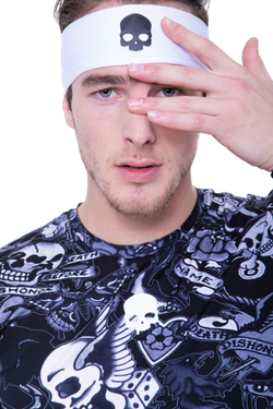 Мужская теннисная футболка Hydrogen Printed Tech Tee - black/grey