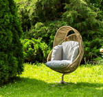 "Барселона" кресло-кокон из искусственного ротанга, цвет соломенный