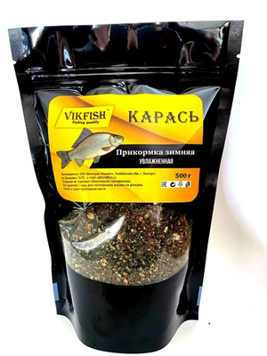Прикормка VIKFISH Зимняя УВЛАЖНЕННАЯ (КАРАСЬ) 500гр