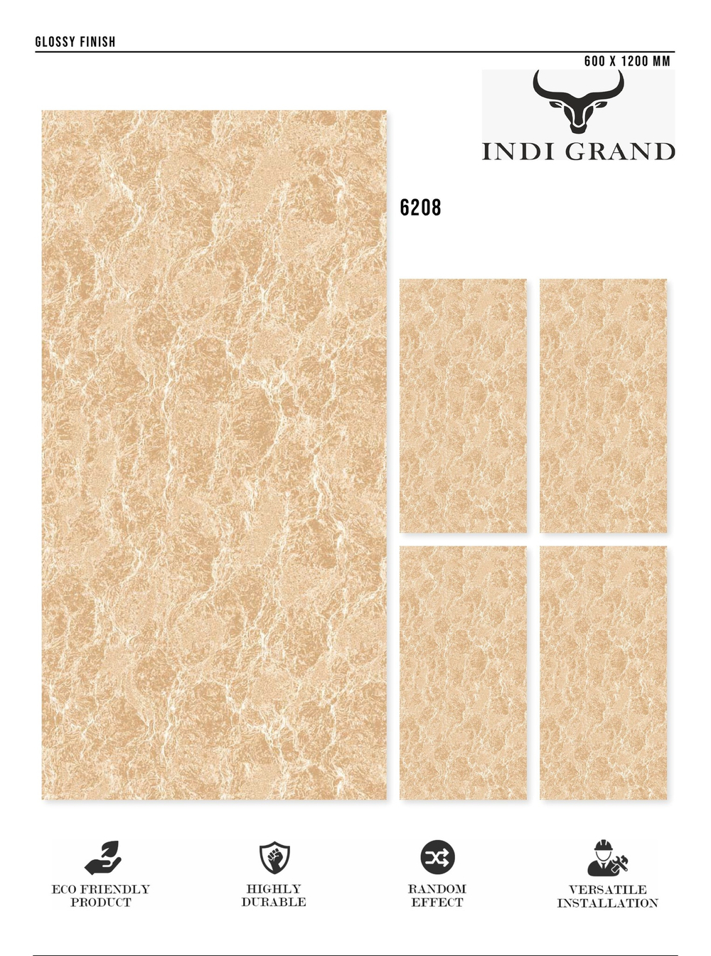 Керамогранит glossy №3 60х120, 6208
