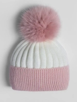 Шапка для девочки зимняя вязаная с помпоном