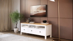 Тумба под ТВ - аналог IKEA HEMNES / ХЕМНЭС/ ХЕМНЕС / КЫМОР / ИКЕА 148х57х47 см, белый/светло-коричневый