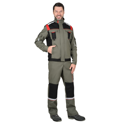 Куртка СИРИУС-СТАН оливковая с черным и красным