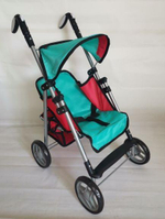 Коляска д/кукол сидячая склад. металл. с козырьком 2 52*32,5*53 в коробка (9351A)
