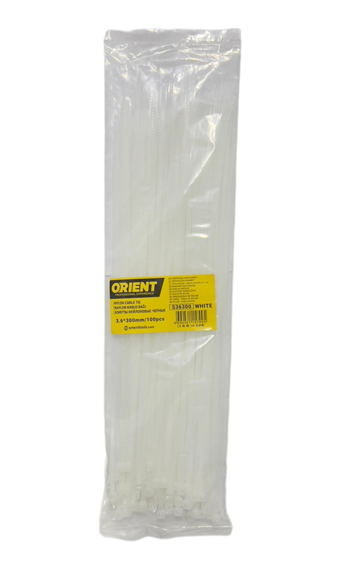 ХОМУТ ПЛАСТИКОВЫЕ 3,6Х300 ORIENT БЕЛЫЕ S36300