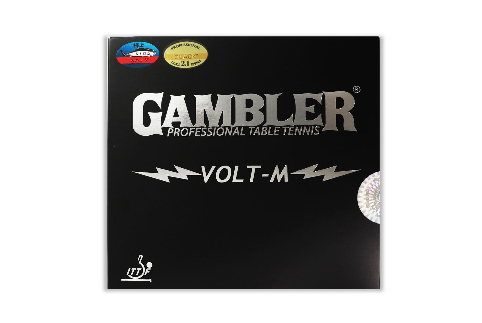 Накладка для ракетки GAMBLER VOLT M HARD 2.1MM BLACK фото №1