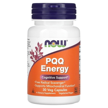 Now Foods PQQ Energy 30 Veg Capsules , Пирролохинолинхинон 20 мг