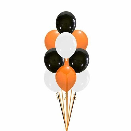 Фонтан из оранжевых и черных шаров