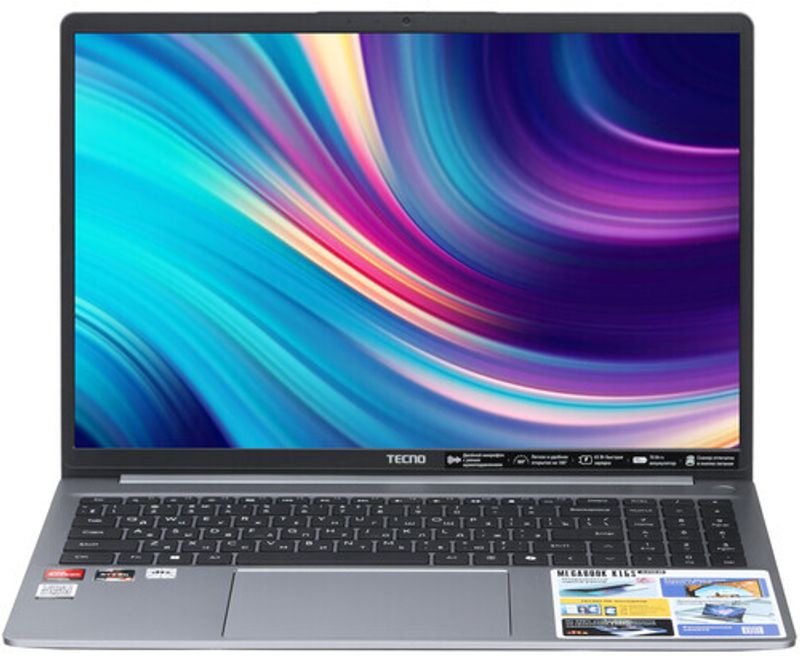 Ноутбук 16" TECNO AMD Ryzen 5 5625U 2.3 ГГц 8 ГБ DDR4 AMD Radeon Graphics Tecno Megabook K16S