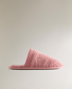 ZARA HOME ДЕТСКИЕ МАХРОВЫЕ ТАПОЧКИ, РОЗОВЫЙ
