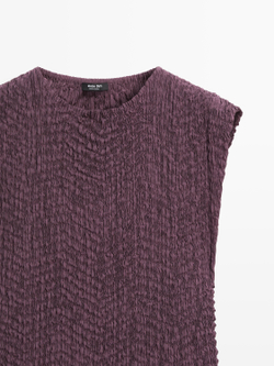 Massimo Dutti Длинное плиссированное платье, баклажанный