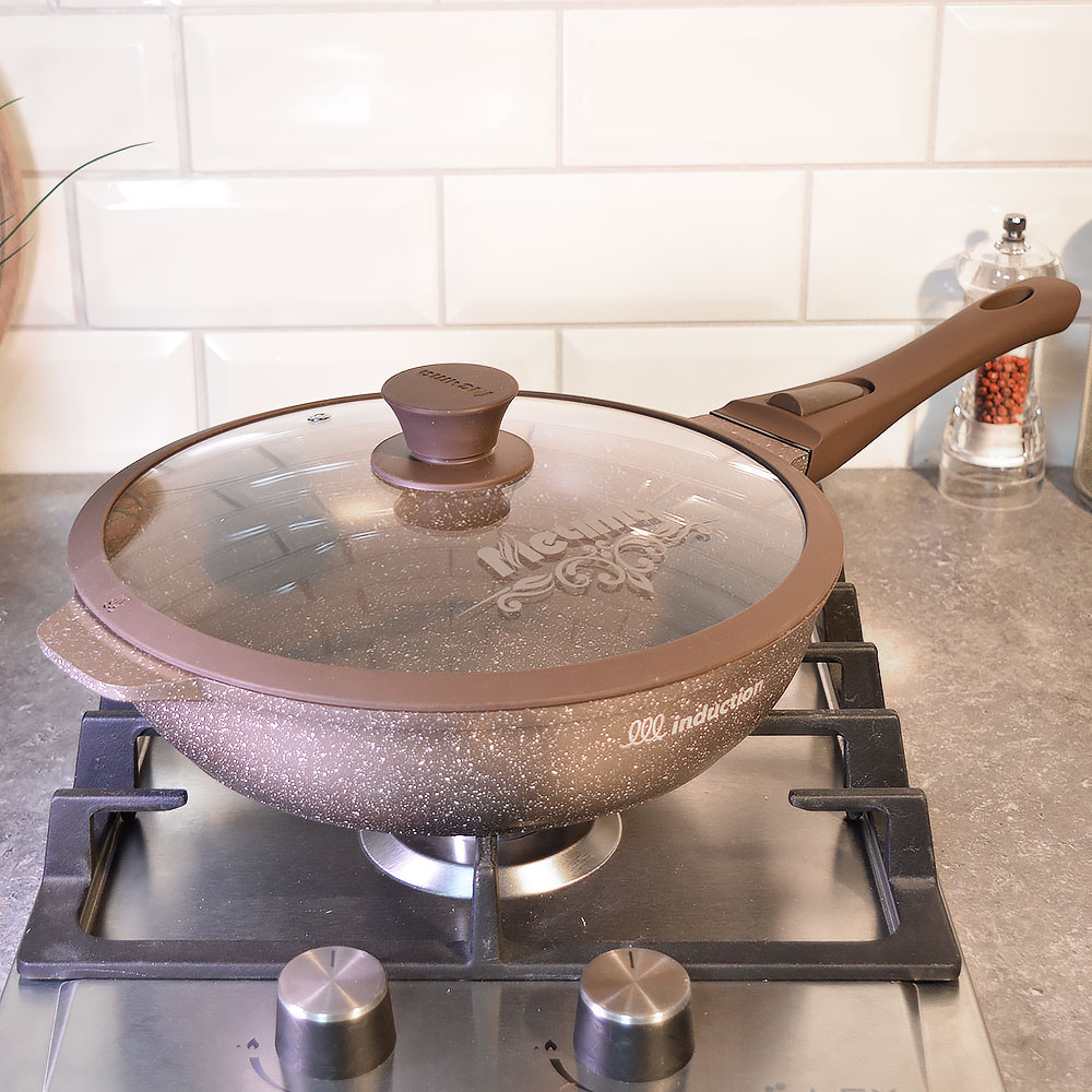 Сковорода 26см Венеция со съемной ручкой и стеклянной крышкой