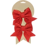 Бант на ёлку «Яркий праздник» 12*14 см (набор 2 шт), Красный