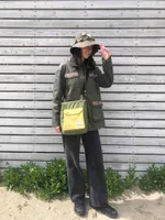 Сумка Klumba Cross-body Комбинация 1 ручной работы M Желто-зеленая