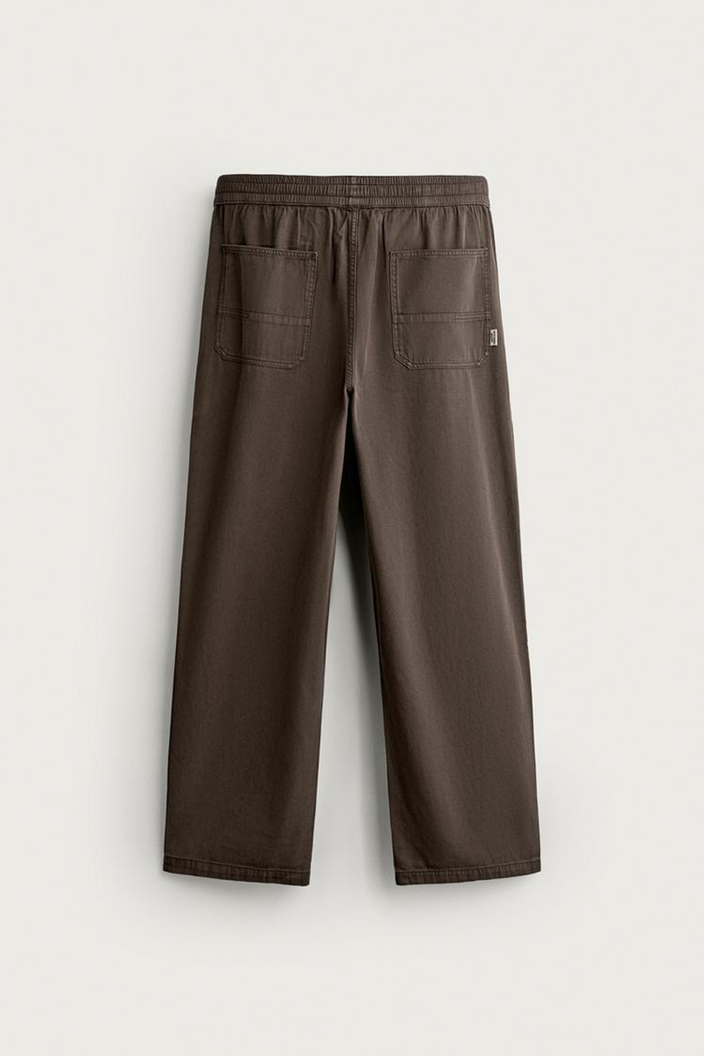 ZARA БРЮКИ RELAXED FIT В ЕЛОЧКУ, КОРИЧНЕВЫЙ