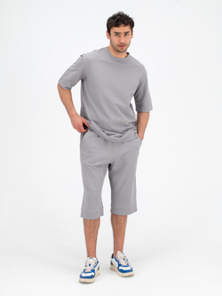 Костюм хлопковый с шортами. Грей