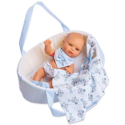 Кукла BERJUAN виниловая 30см Baby в люльке в пакете (501)