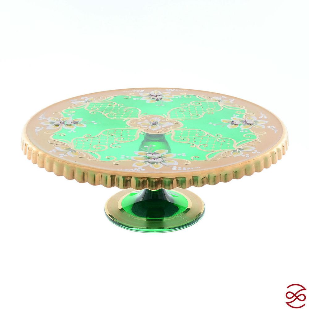 Тортница на ножке Star Crystal Лепка зеленая