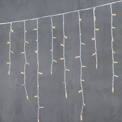 Светодиодная бахрома с колпачком 3,2*0,9 м., 168 экстра теплых белых LED ламп, мерцание, каучуковый белый провод, LTC (LL168BLW-8-2EWW)