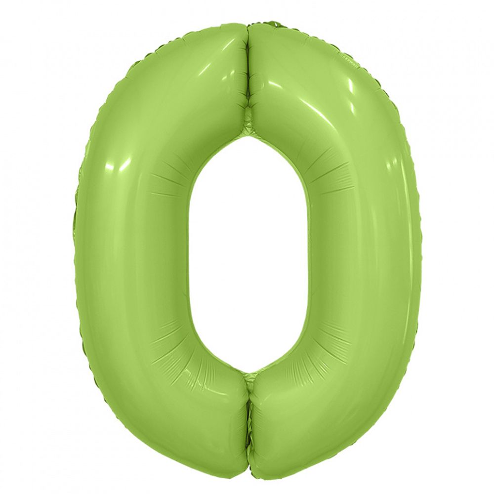 Agura Шар 40" / 102 см "Цифра 0" сатин Фисташка Slim (БГ-60) 