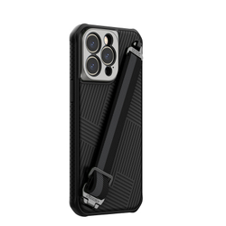 Защитный чехол от Nillkin с ремешком на руку для iPhone 14 Pro Max, серия Strap Case, металлическая рамка для линз камеры