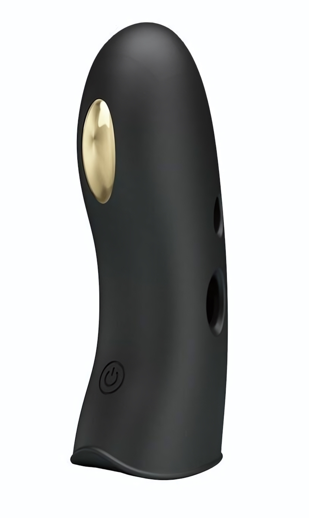 Черная вибронасадка на палец с электростимуляцией Marico (Цвет: черный)