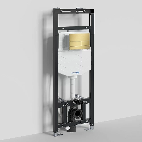 Инсталляция для унитаза WasserKraft Alme 15TLT.010.ME.MG04 с кнопкой золото матовое