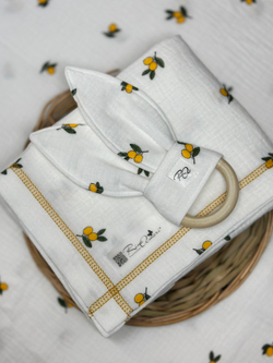 Муслиновая пеленка Лимончики 90*130 (+/-5см)