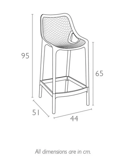 Полубарный стул Air черный