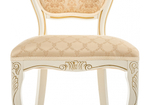 Стул деревянный Woodville Лауро патина золото, бежевый, ножки белые