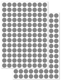 Серые виниловые наклейки для упаковки и маркировки Policomprint M20, 12 мм. 234 шт.