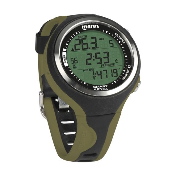 Компьютер для фридайвинга и охоты Mares Smart Apnea черный/оливковый
