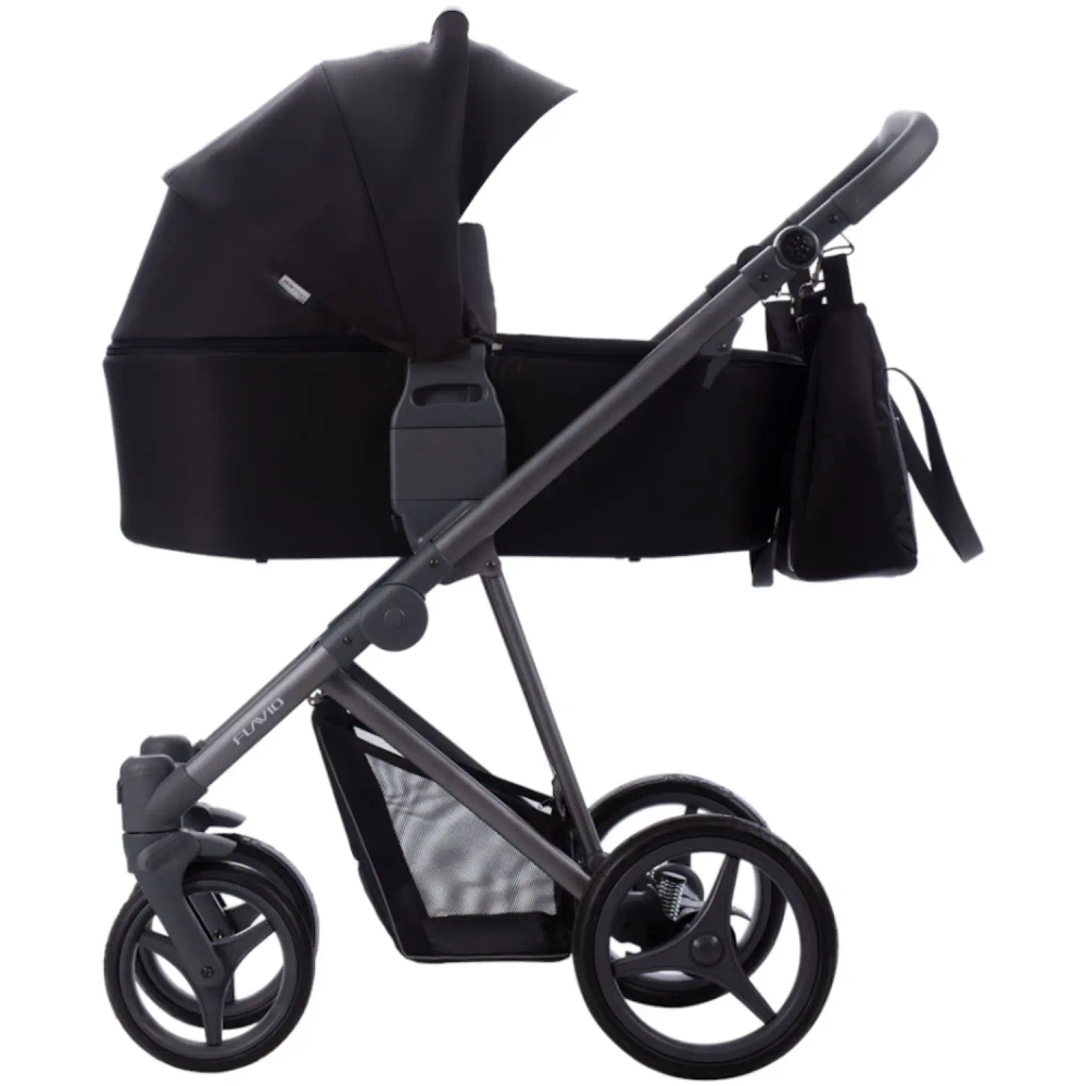 Коляска 2 в 1 Bebetto FLAVIO 10 (черный) серая рама