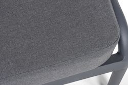 "Ронда" диван 3-местный плетеный из роупа, каркас алюминий темно-серый (RAL7024) муар, роуп серый 40 мм tex, ткань темно-серая 027