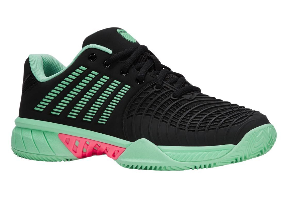 Женские Кроссовки теннисные K-Swiss Express Light 3 Clay - black/neon mint/neon pastel pink