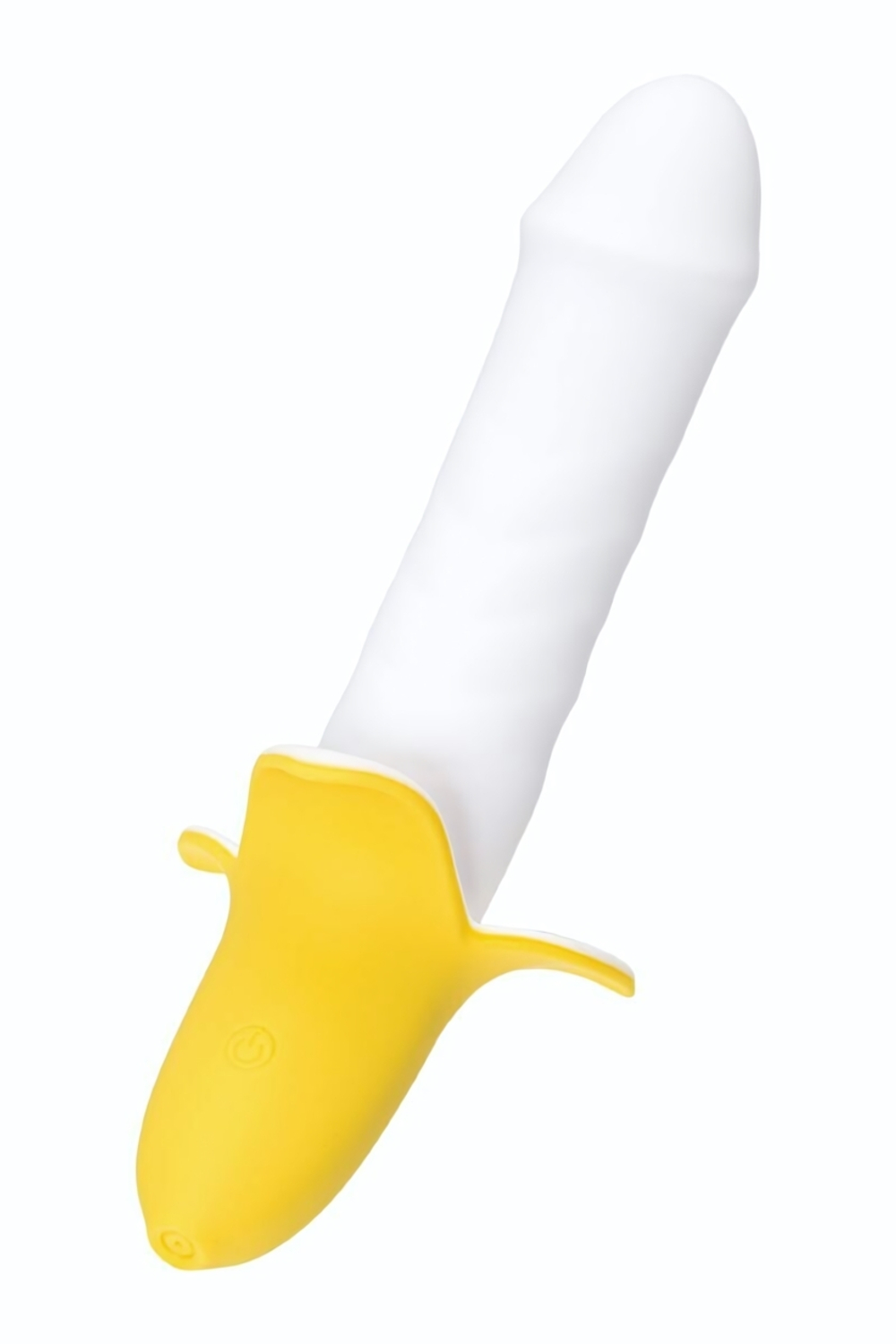 Пульсатор в форме банана B-nana - 19 см. (Цвет: белый с желтым)