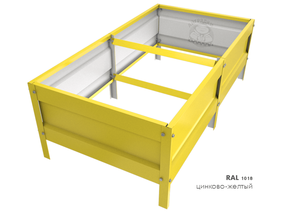 Оцинкованная грядка усиленная с полимерным покрытием RAL 1018 цинково-жёлтый