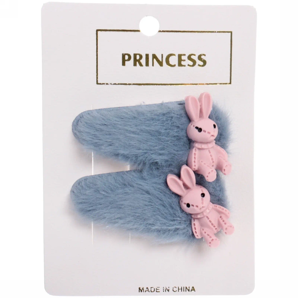 Зажимы для волос детские 2 шт «Boom- Зайчёнок Лучик», микс 4 цвета, 5,5*2,5 см