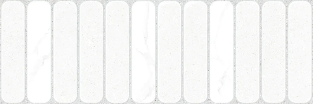 Настенная плитка Alma Ceramica TWU3090AMT37R Amarant 30x90 белая матовая под камень / под мозаику