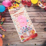 Свеча для торта Цифра С днем рождения «9» 5,5*4 см, розовый