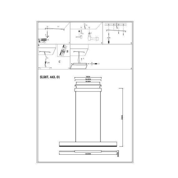 Подвесной светодиодный светильник ST Luce Percetti SL567.443.01