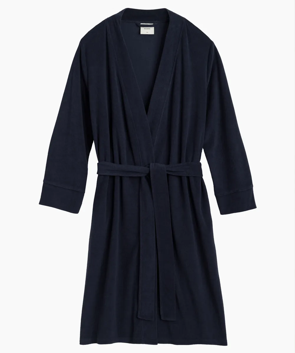 Женский халат Atlantic, 1 шт. в уп., хлопок, темно-синий, SZL-002