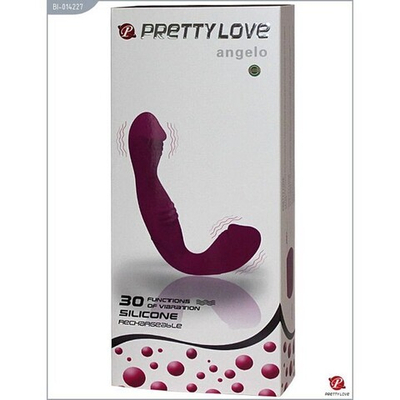 Безремневой страпон с вибрацией Pretty Love ANGELO (30 режимов) (Цвет: фуксия)