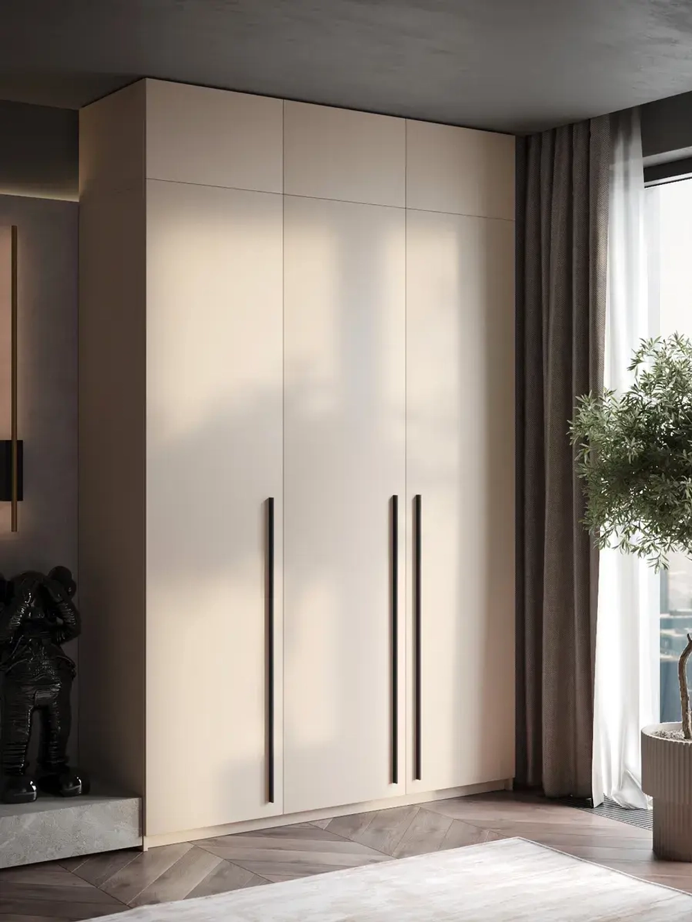 Шкаф распашной 120*40*240 кашемир, с антресолью Lorena 6