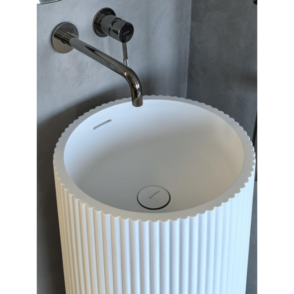 Раковина напольная Boheme Torre 801-Torre-MW 48х48х85 Corian Matt white