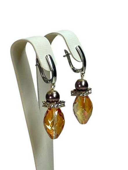 Серьги с чешским стеклом