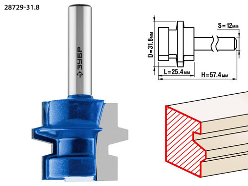 ЗУБР 31,8x26мм, хвостовик 12мм, фреза комбинированная универсальная