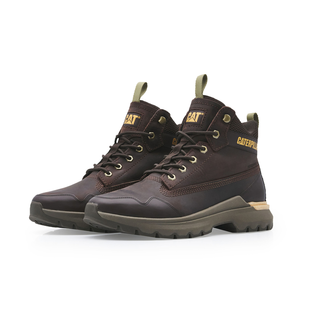 CAT Work Boots Men"s Dark Brown