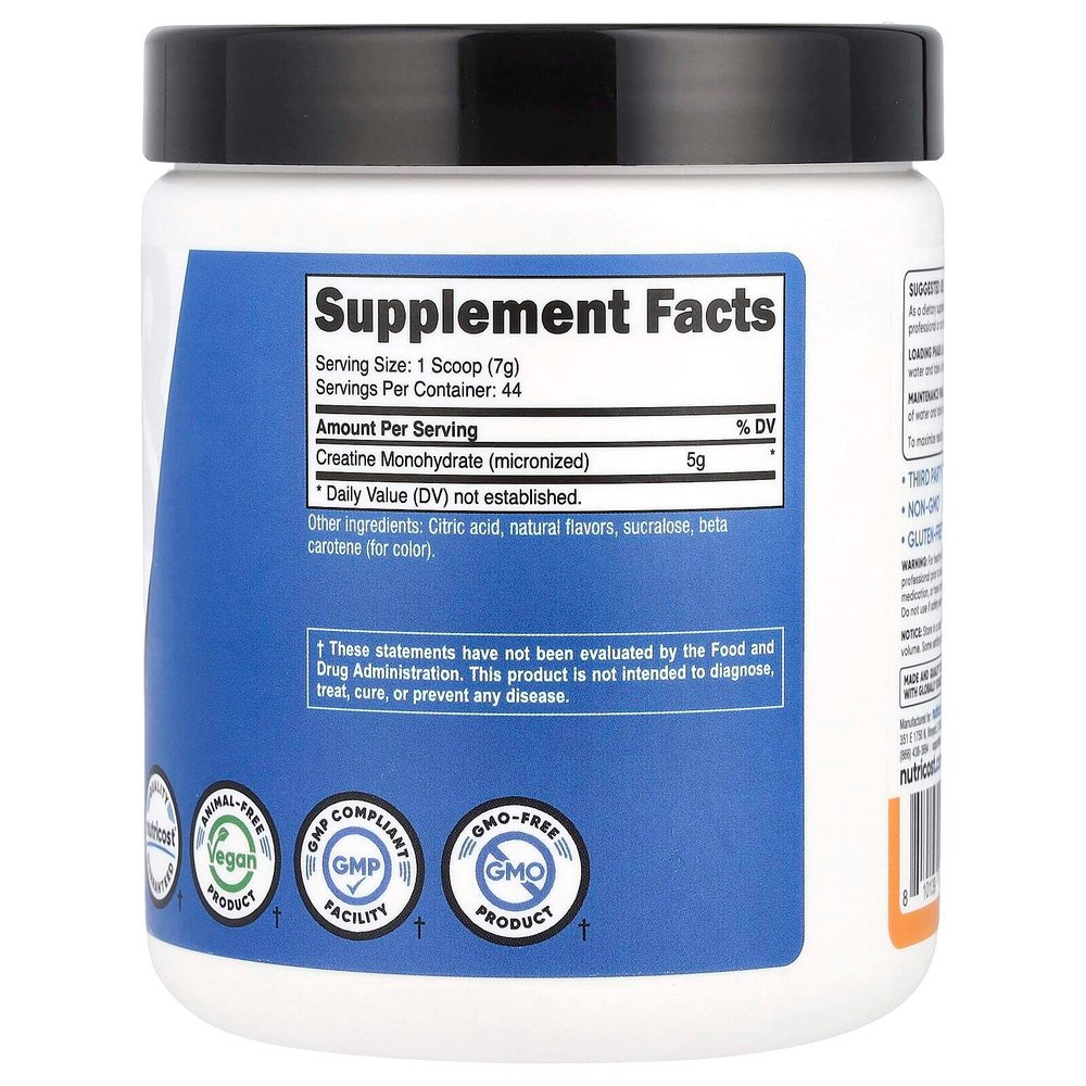 Nutricost, Performance, моногидрат креатина, мандарин, 300 г (10,7 унции)